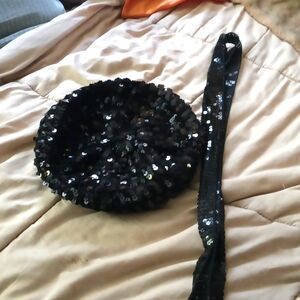 Toppettes by A. Brod-Black Sequin Beret